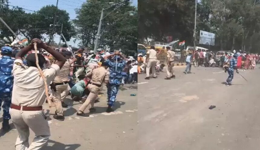 Police lathicharge students demanding jobs in Bihar, protesting against TRE-4 notification