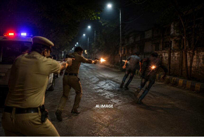 Two criminals were shot dead in Patna late at night by police.