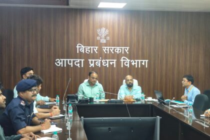 An important video conferencing meeting in the Disaster Management Department