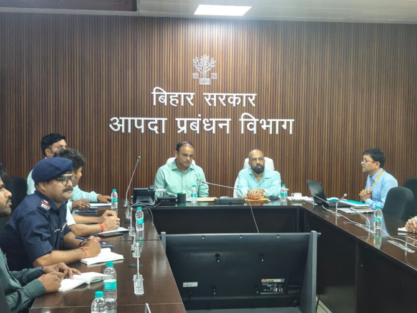 An important video conferencing meeting in the Disaster Management Department