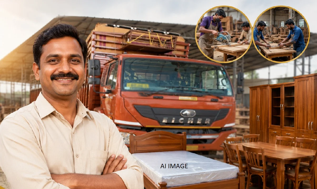 Ganesh Kumar Mahran became a successful entrepreneur through the Prime Minister's Employment Generation Programme; the furniture business has provided employment to many people.