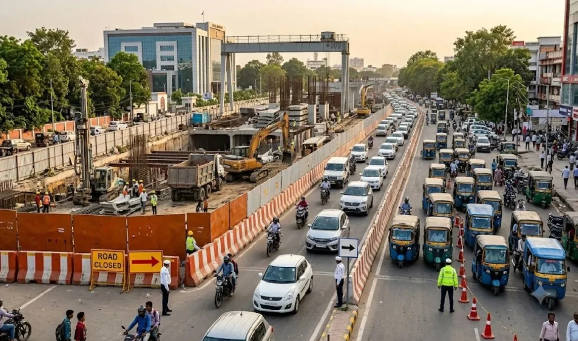 Traffic arrangements in Patna to change from June 22; one lane of Nehru Path to be closed for metro construction.