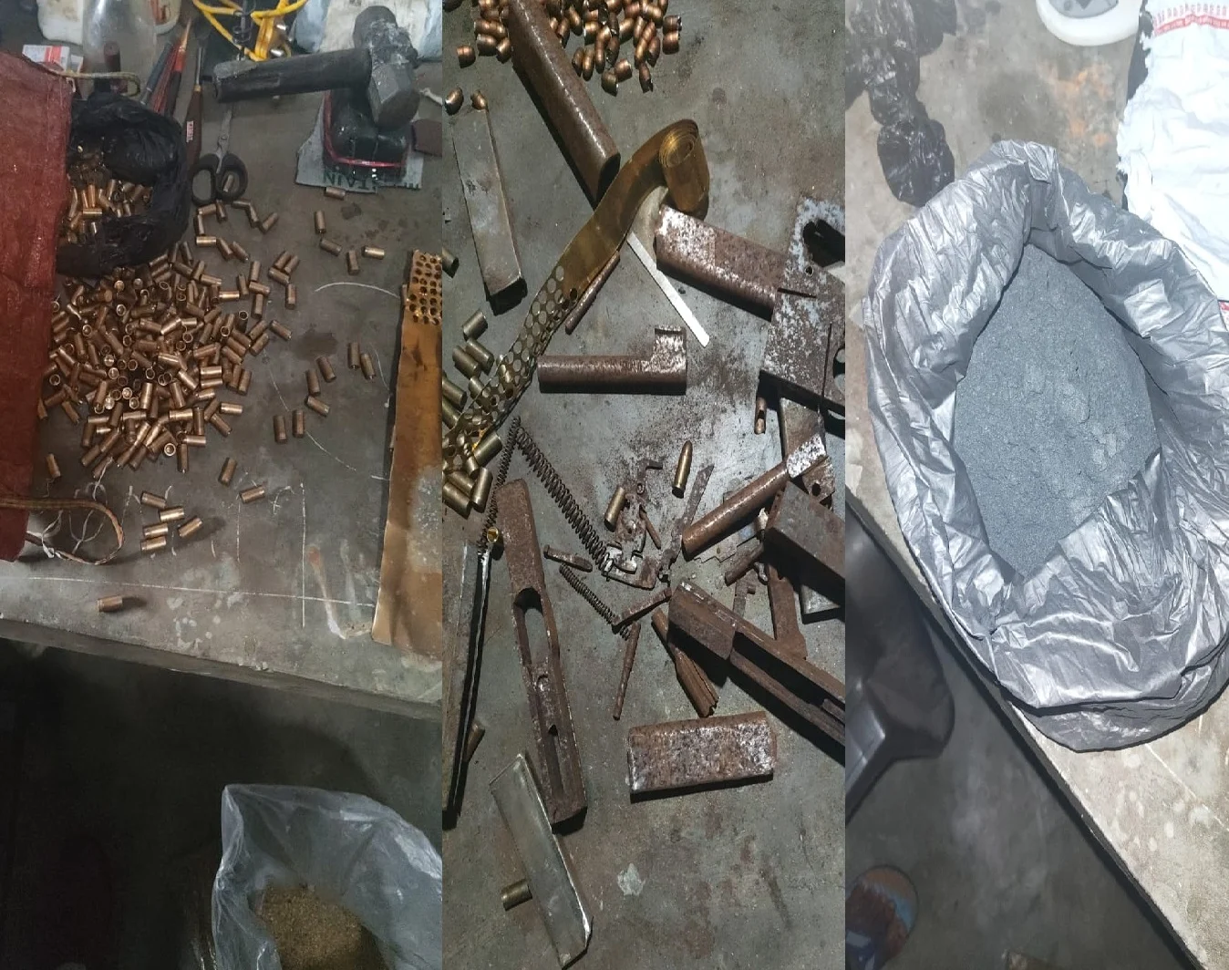 'Death factory' busted in Motihari! Over 500 rounds of ammunition, gunpowder, and machinery seized; 4 smugglers arrested.