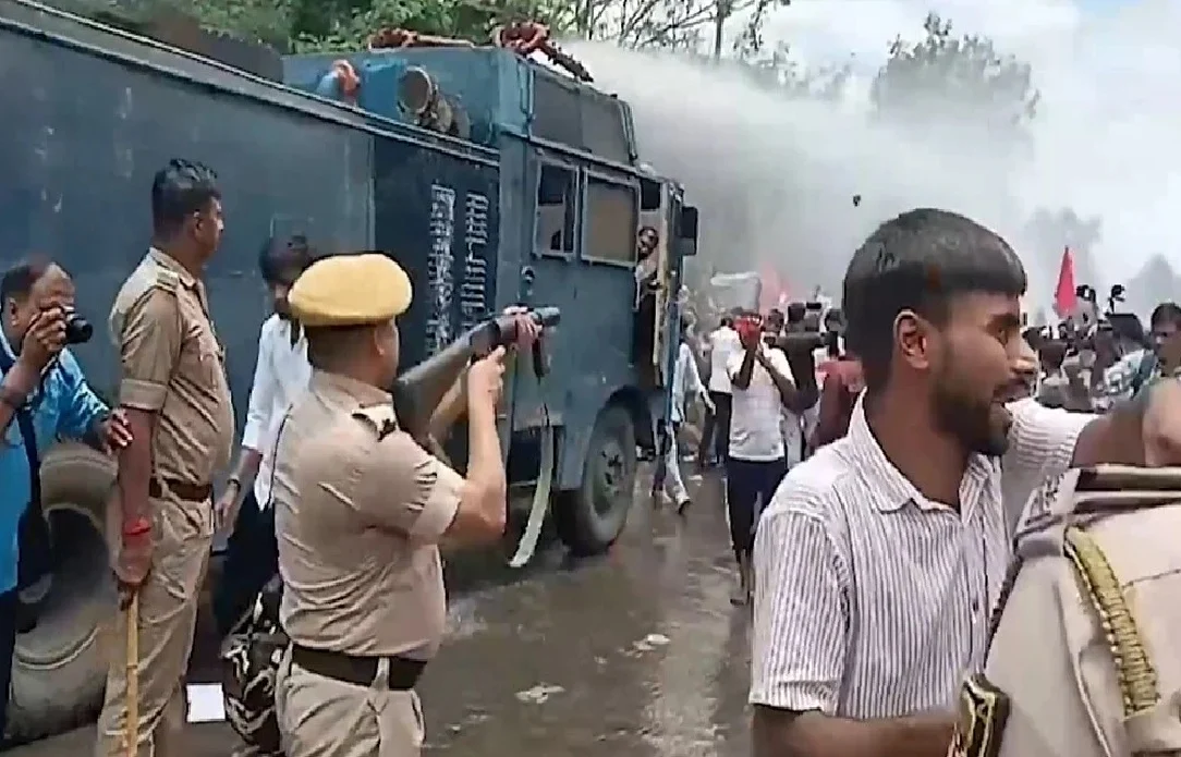 Student protests in Patna turn violent; BJP MLA's car pelted with stones amidst clashes with police.