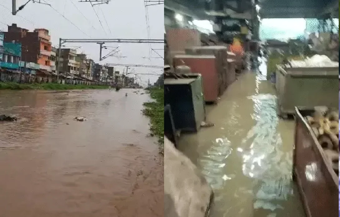 Rain havoc in Bihar: Railway tracks submerged, roads inundated; 10 dead due to crocodile attacks and lightning strikes.