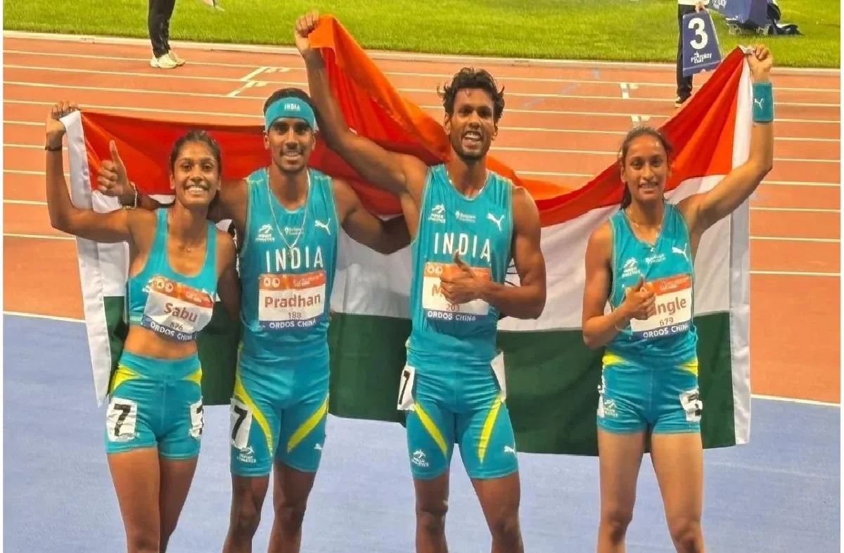 India shines in China: Motihari's Setu Mishra wins gold in mixed relay with a powerful run.